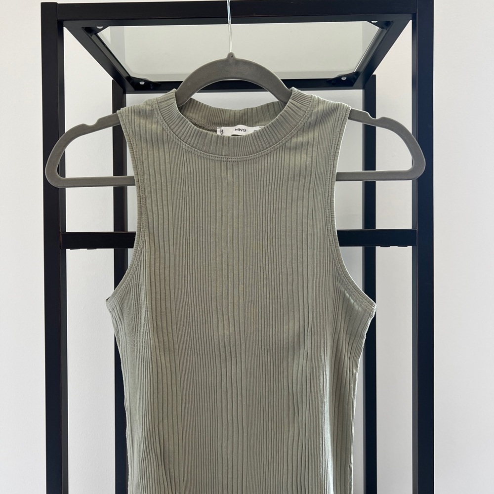 Mango Olive Ribbed Tank Top